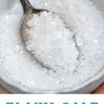 A spoonful of homemade flaky salt