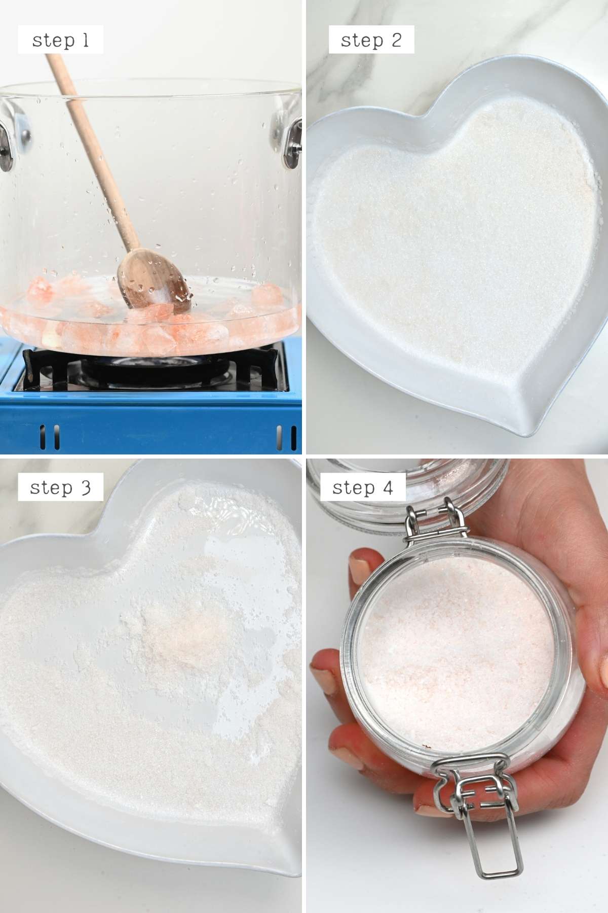 Steps for making flaky salt