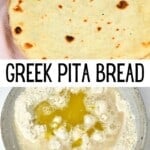 Steps for making Greek pita bread