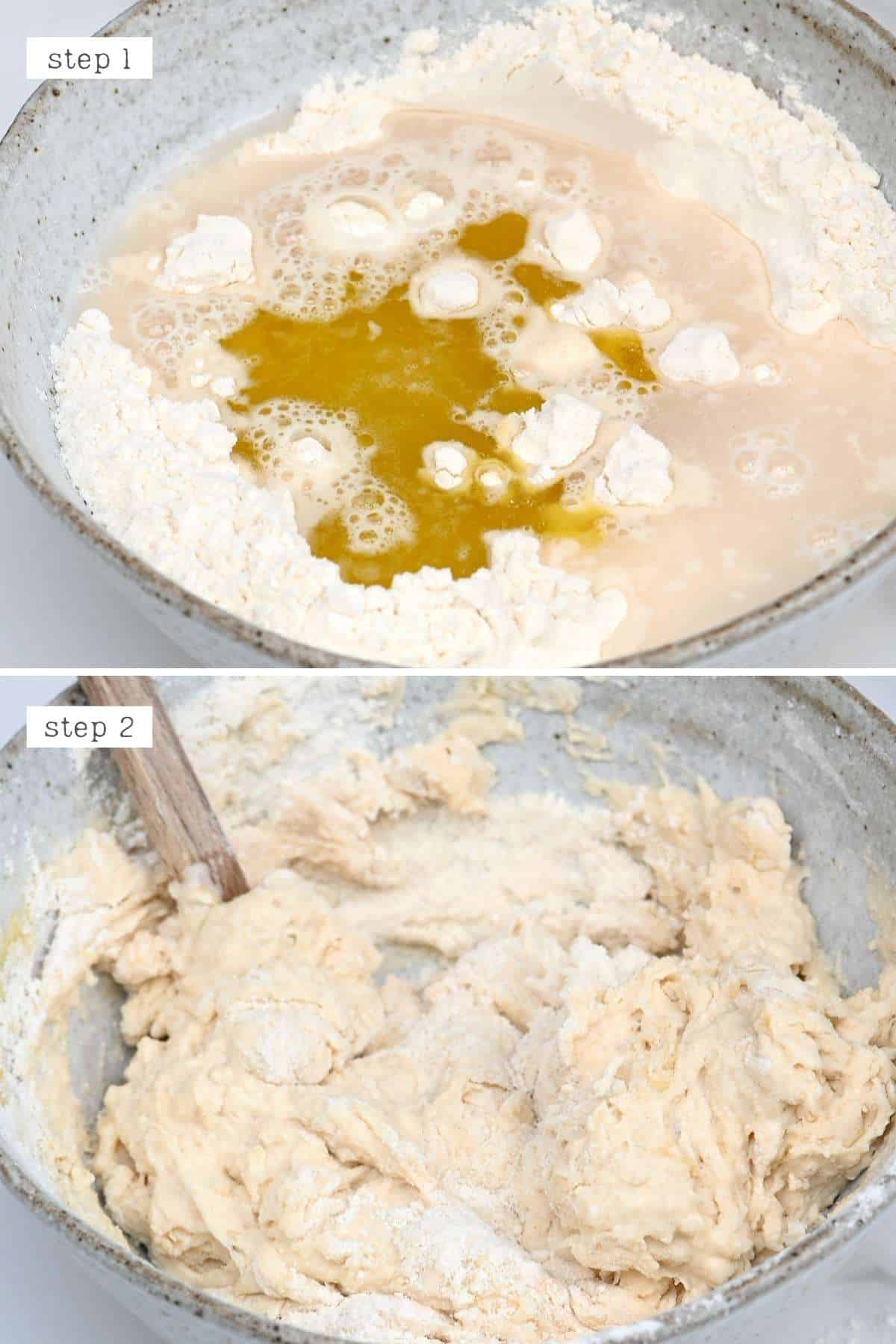 Steps for making pita dough