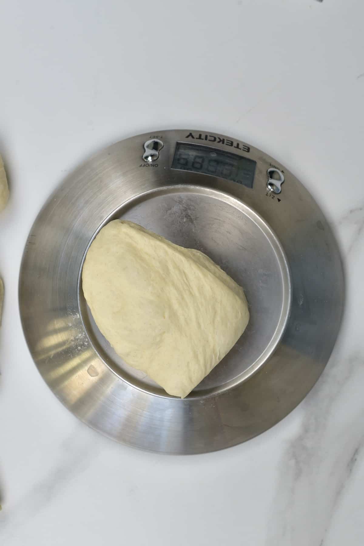 Weighing the dough