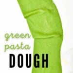 A sheet of green pasta dough