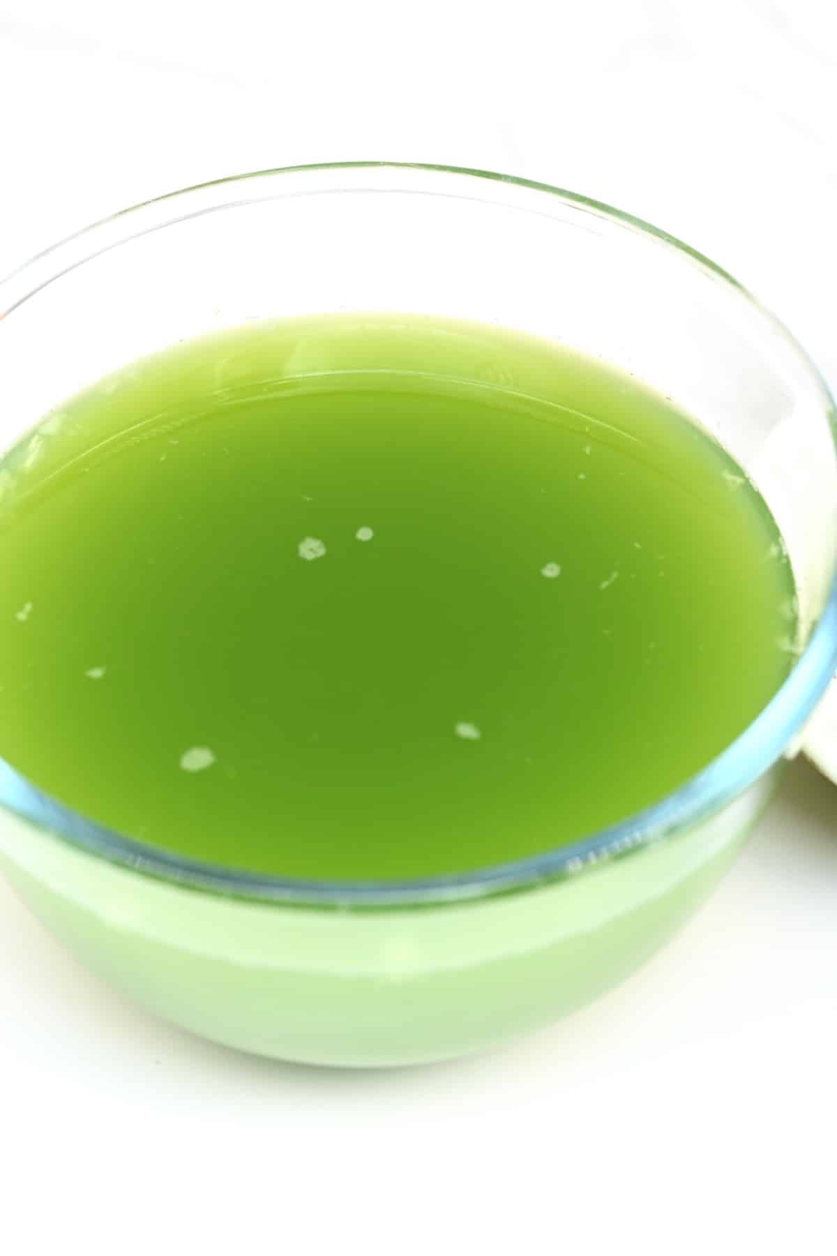 A bowl with cucumber juice