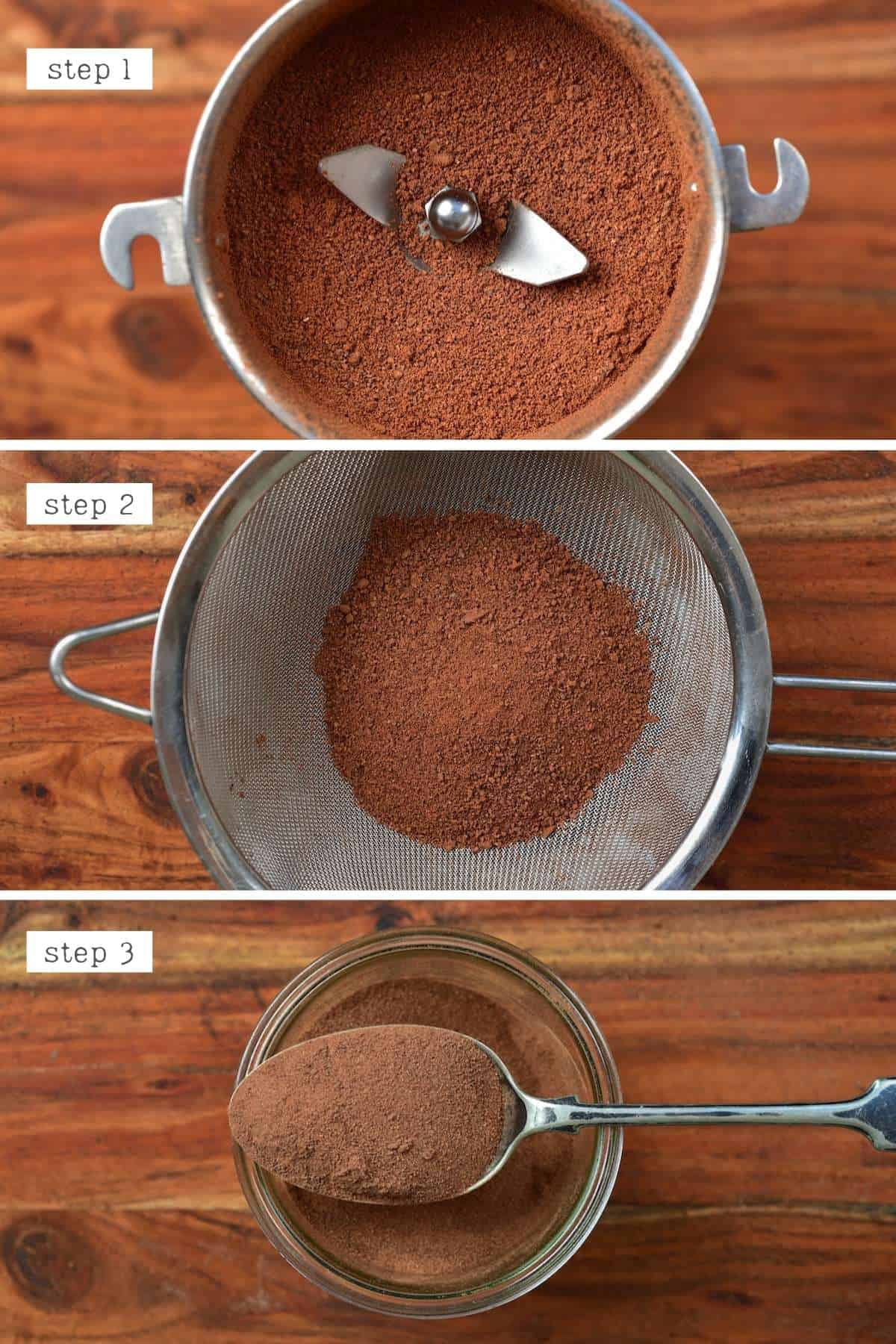 Making raw full-fat cacao powder