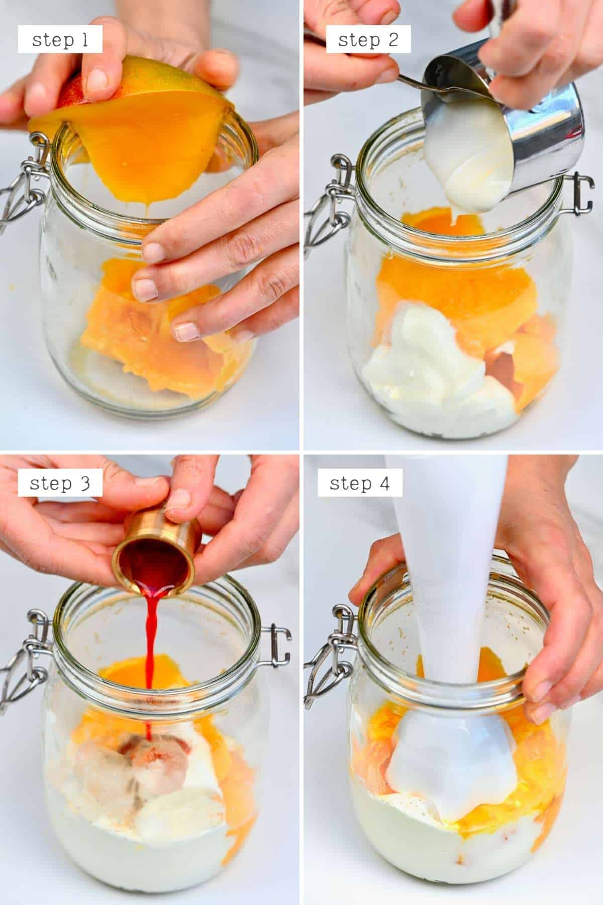 Steps for making mango lassi