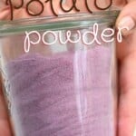 A jar with purple sweet potato powder