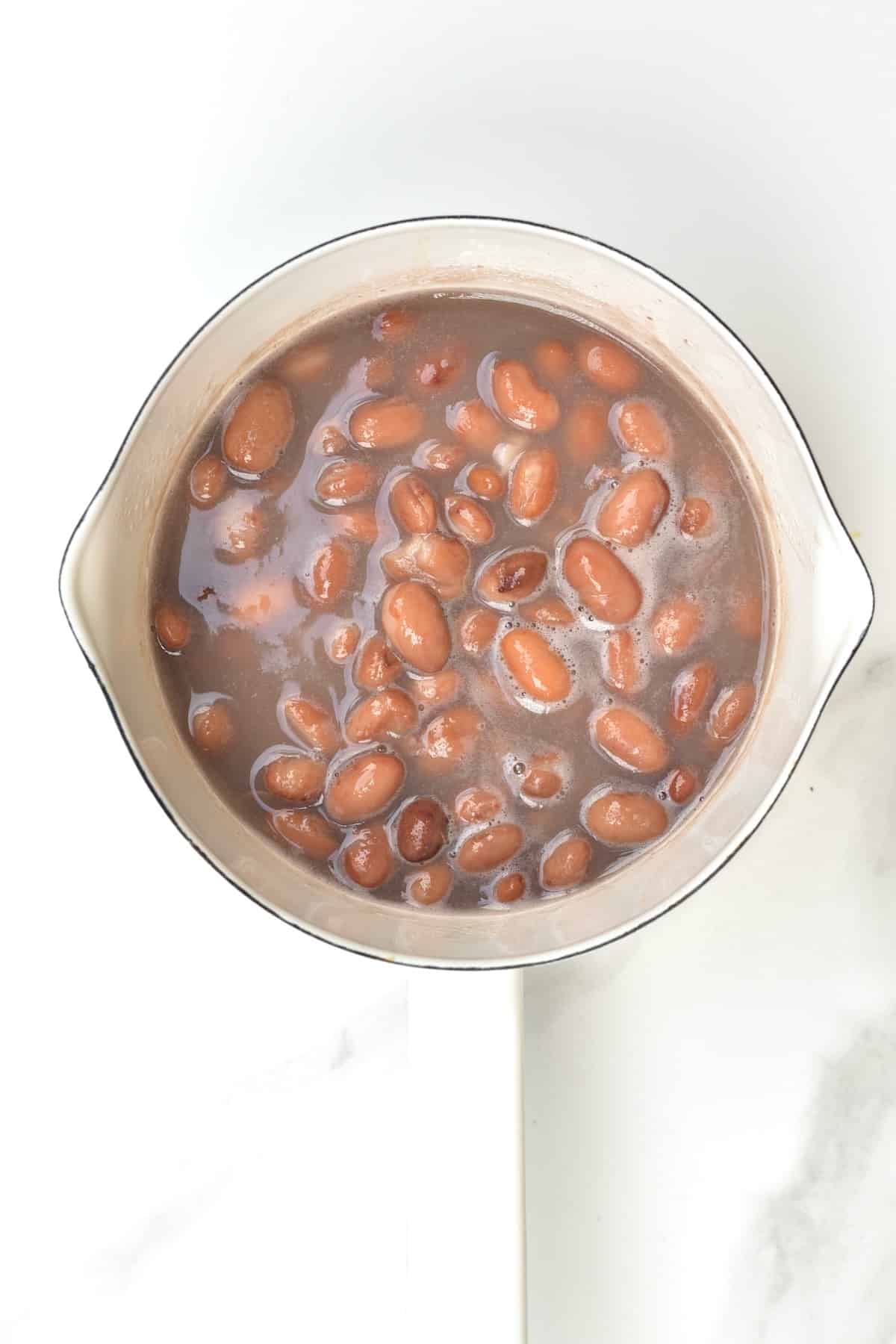 Pinto beans in a pot