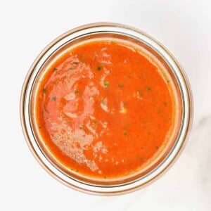 Salsa roja in a jar