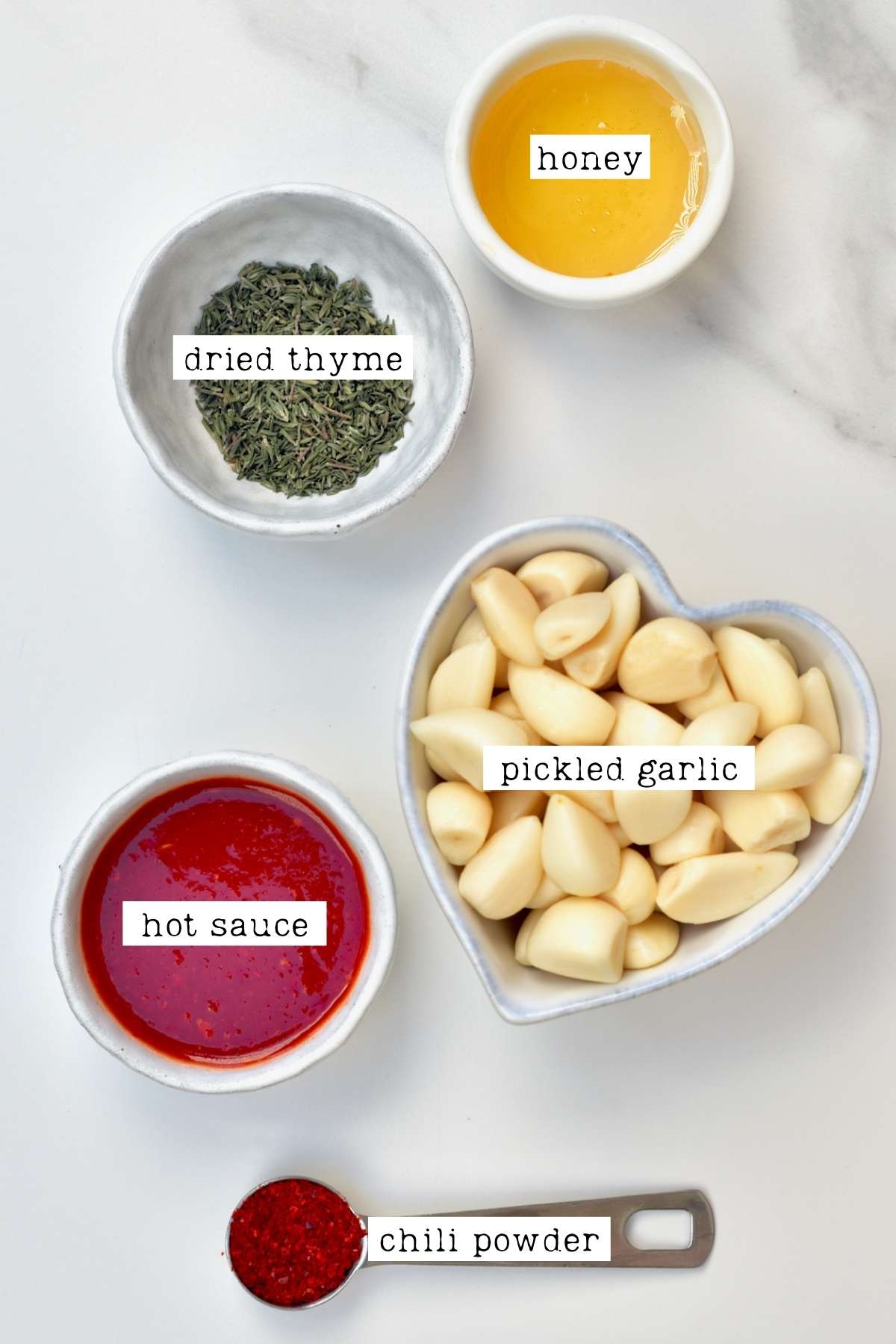 Spicy Pickled Garlic Ingredients