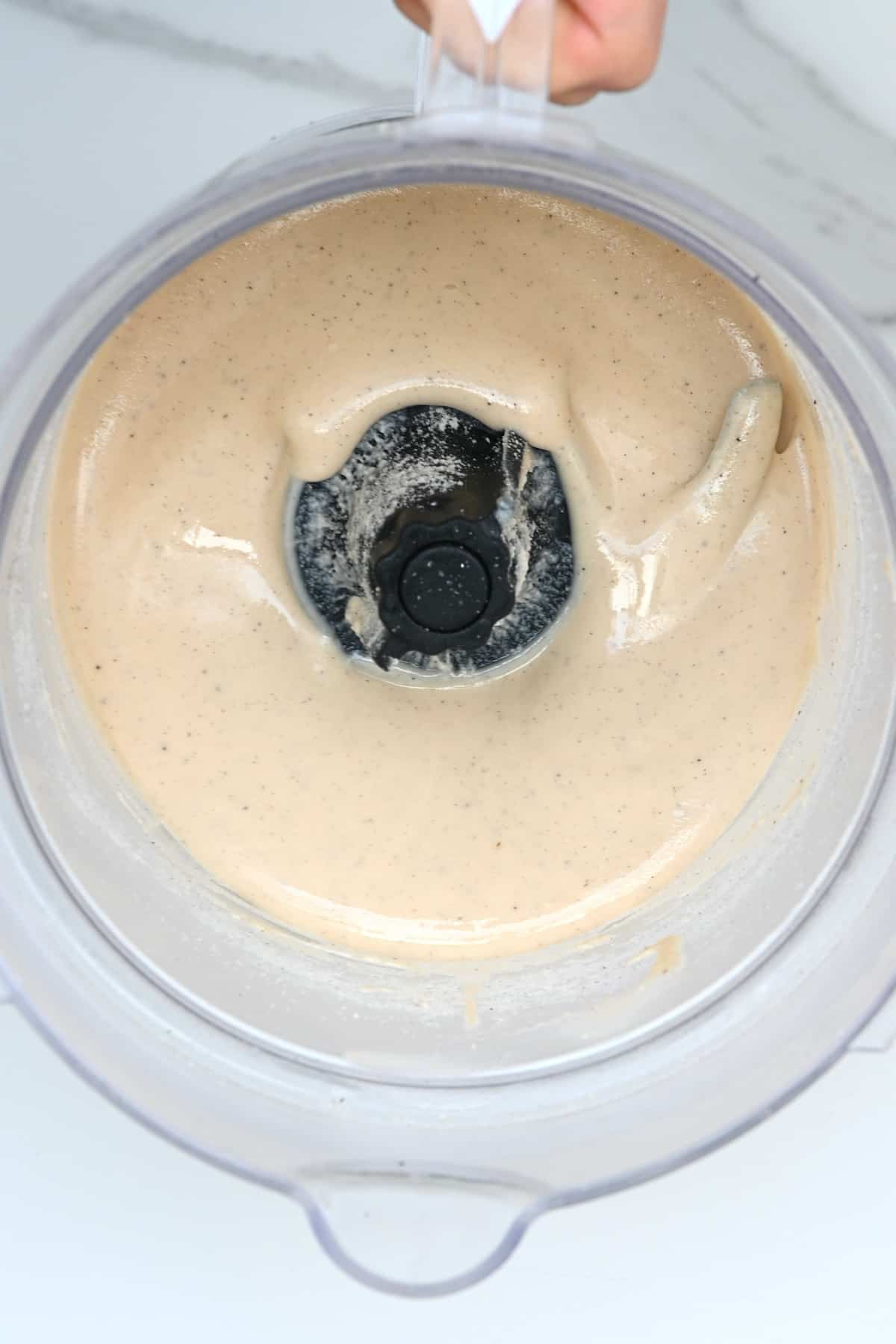 Runny almond paste in a blender