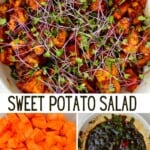 Ingredients for making sweet potato salad