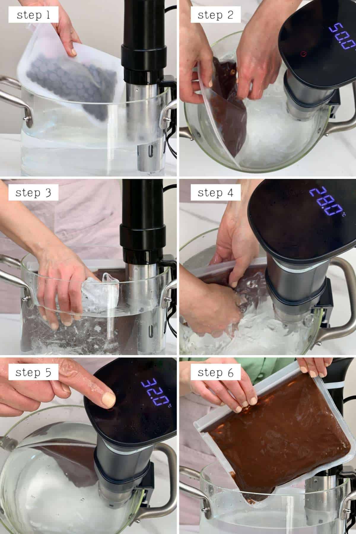 Tempering with the sous-vide method