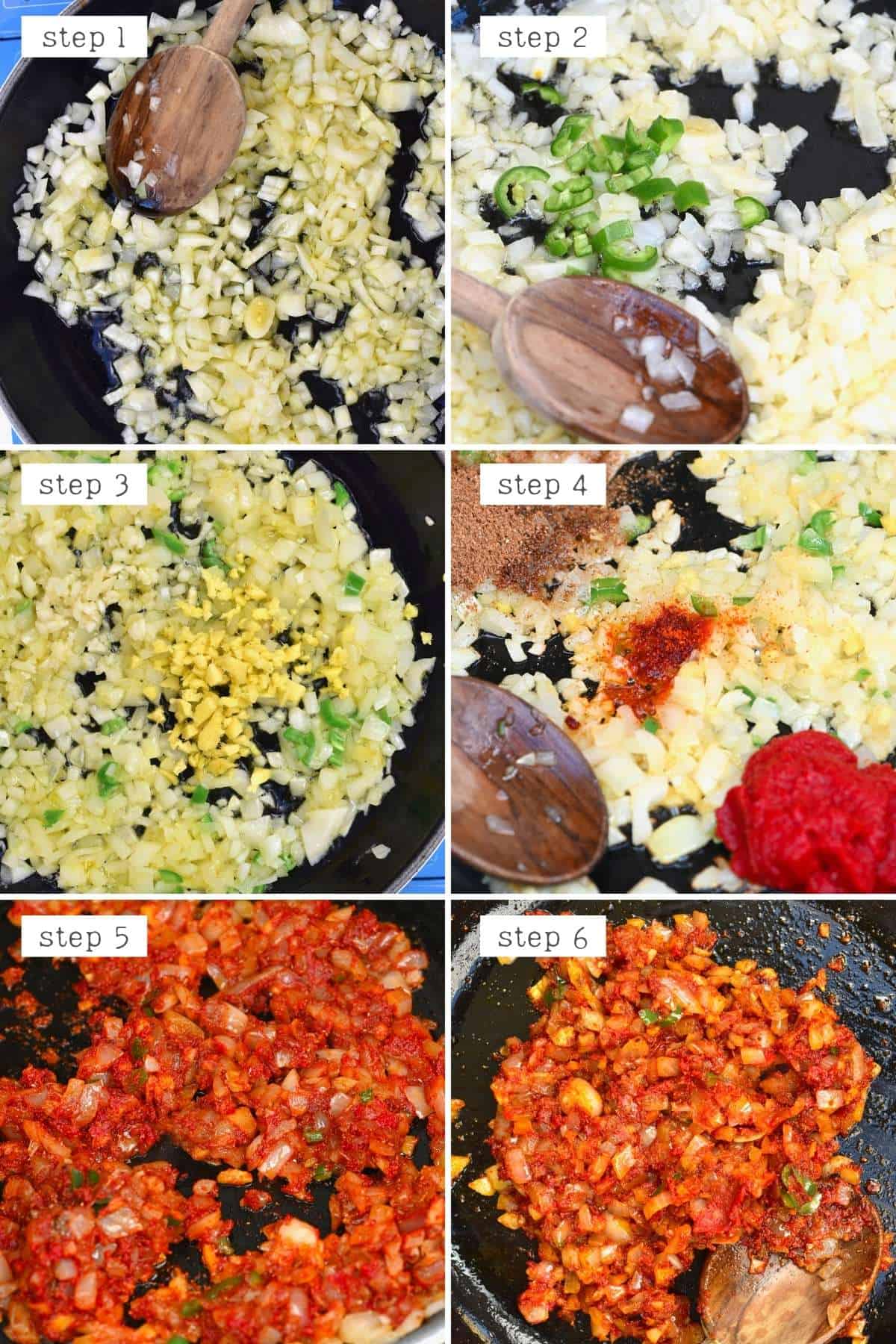 Steps for making butter chicken sauce