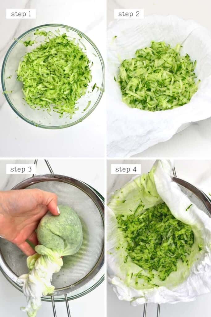 Steps for removing water from shredded cucumber