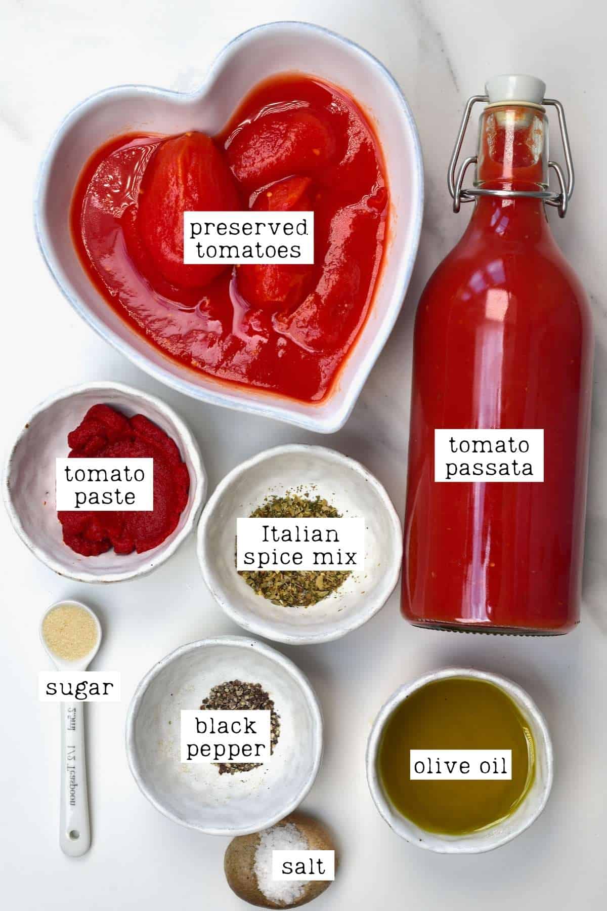 Ingredients for lasagna tomato sauce