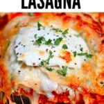 Freshly baked vegetable lasagna