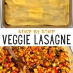 Vegetable lasagna in the making