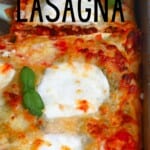 Freshly baked veggie lasagna