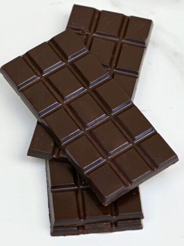 Three bars of dark chocolate