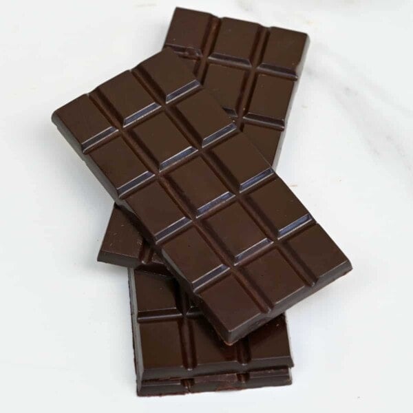Three bars of dark chocolate