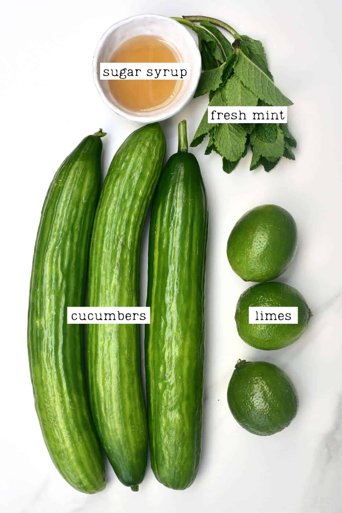 Ingredients for cucumber lemonade