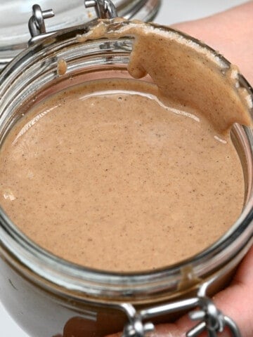 A jar with oat butter