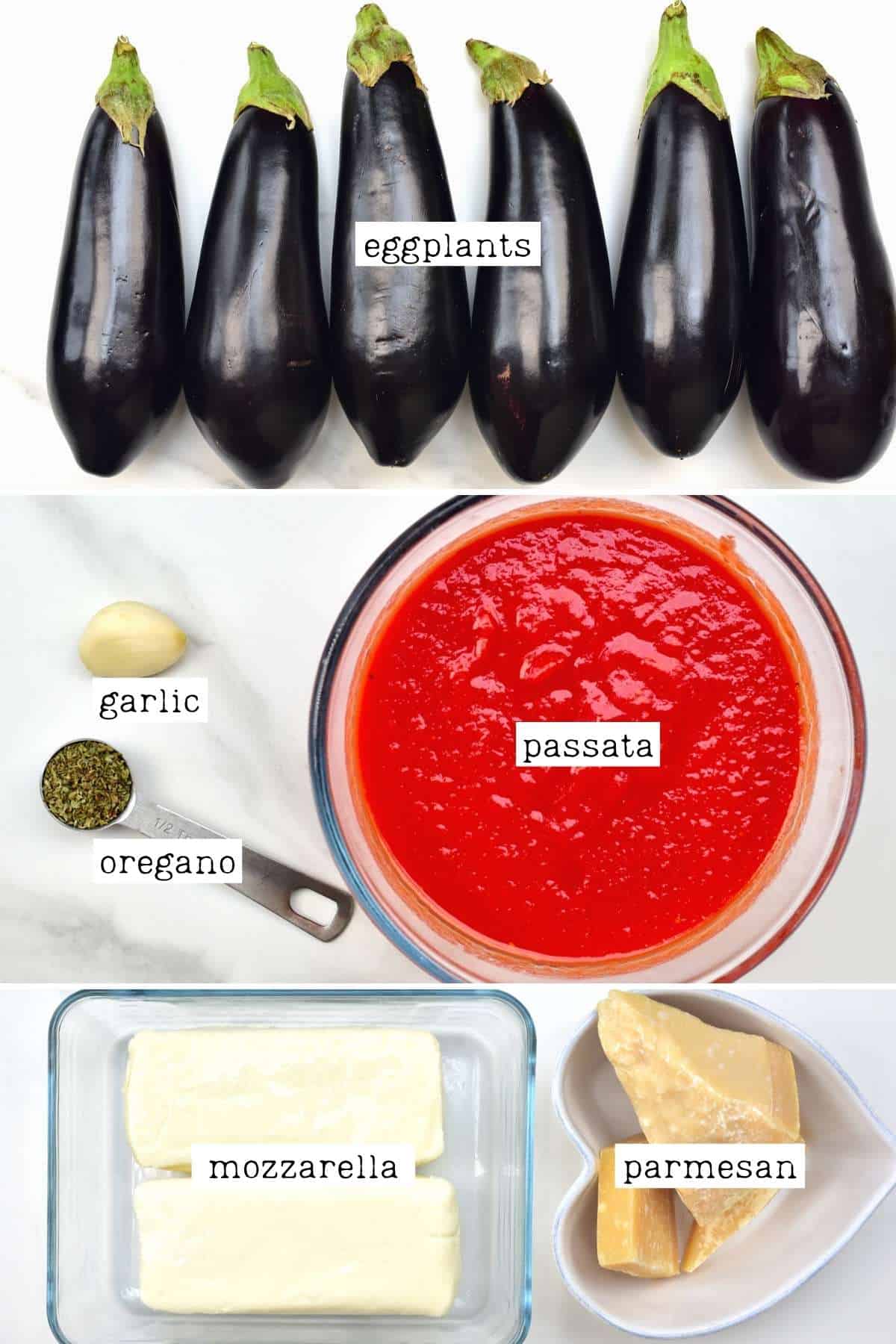 Ingredients for Parmigiana