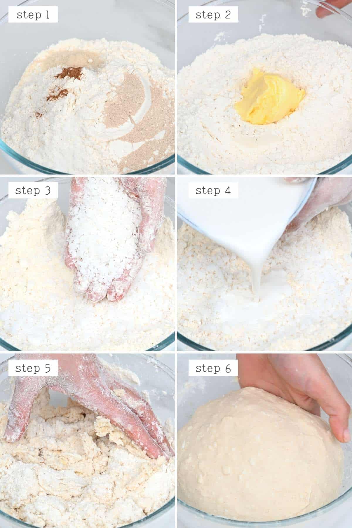 Preparation steps for coconut bake dough