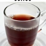 Date seed coffee in a glass mug