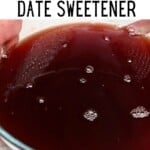 A bowl with homemade date syrup