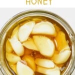 Fermented garlic honey in a jar