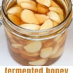 Fermented garlic honey in a jar