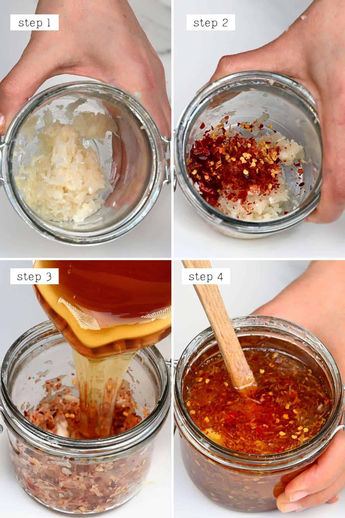 Steps for making chili garlic honey