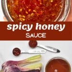 Honey garlic chili dip and ingredients to make it