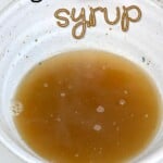 Ginger syrup in a bowl