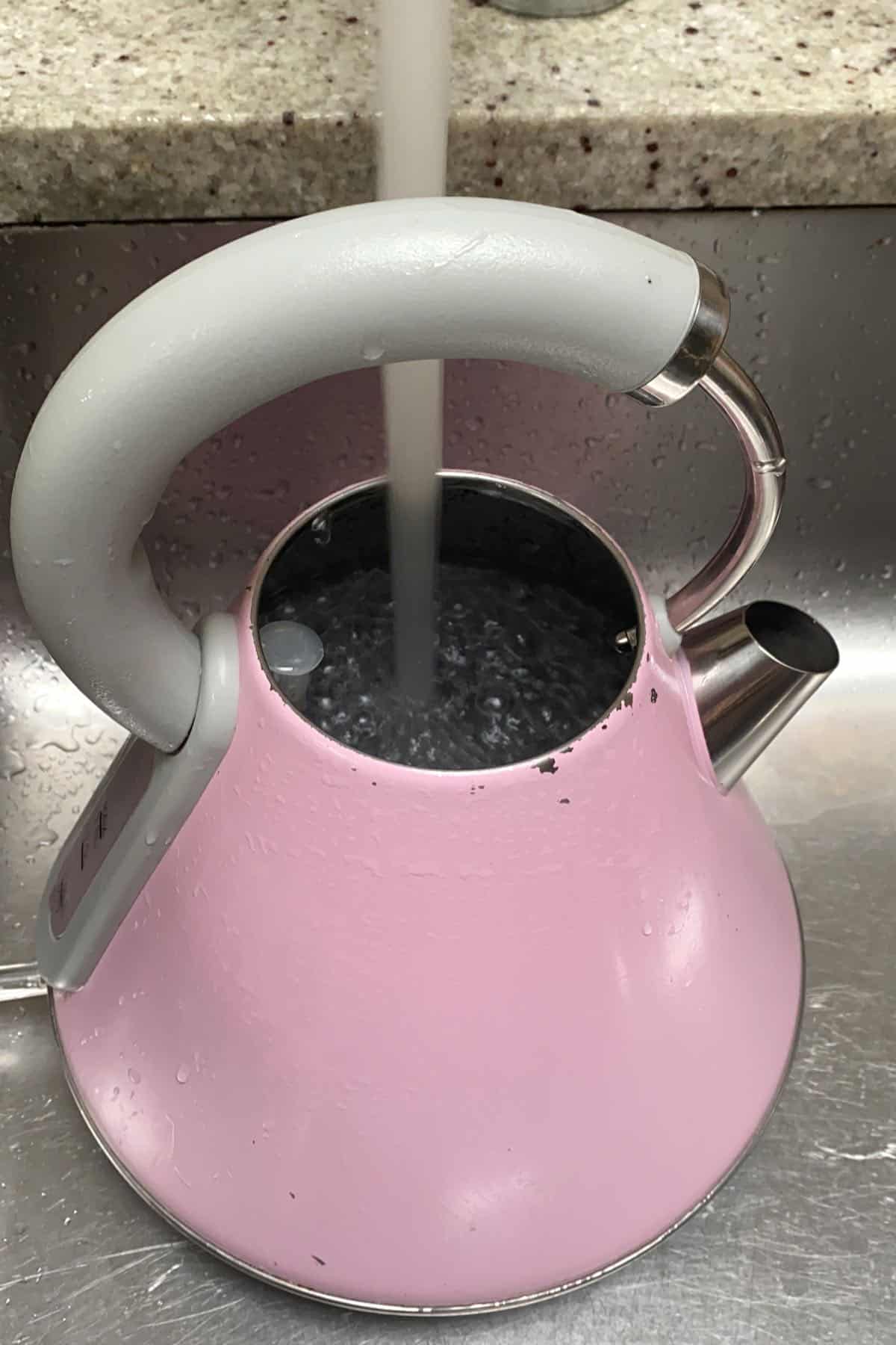 Filling a kettle with water