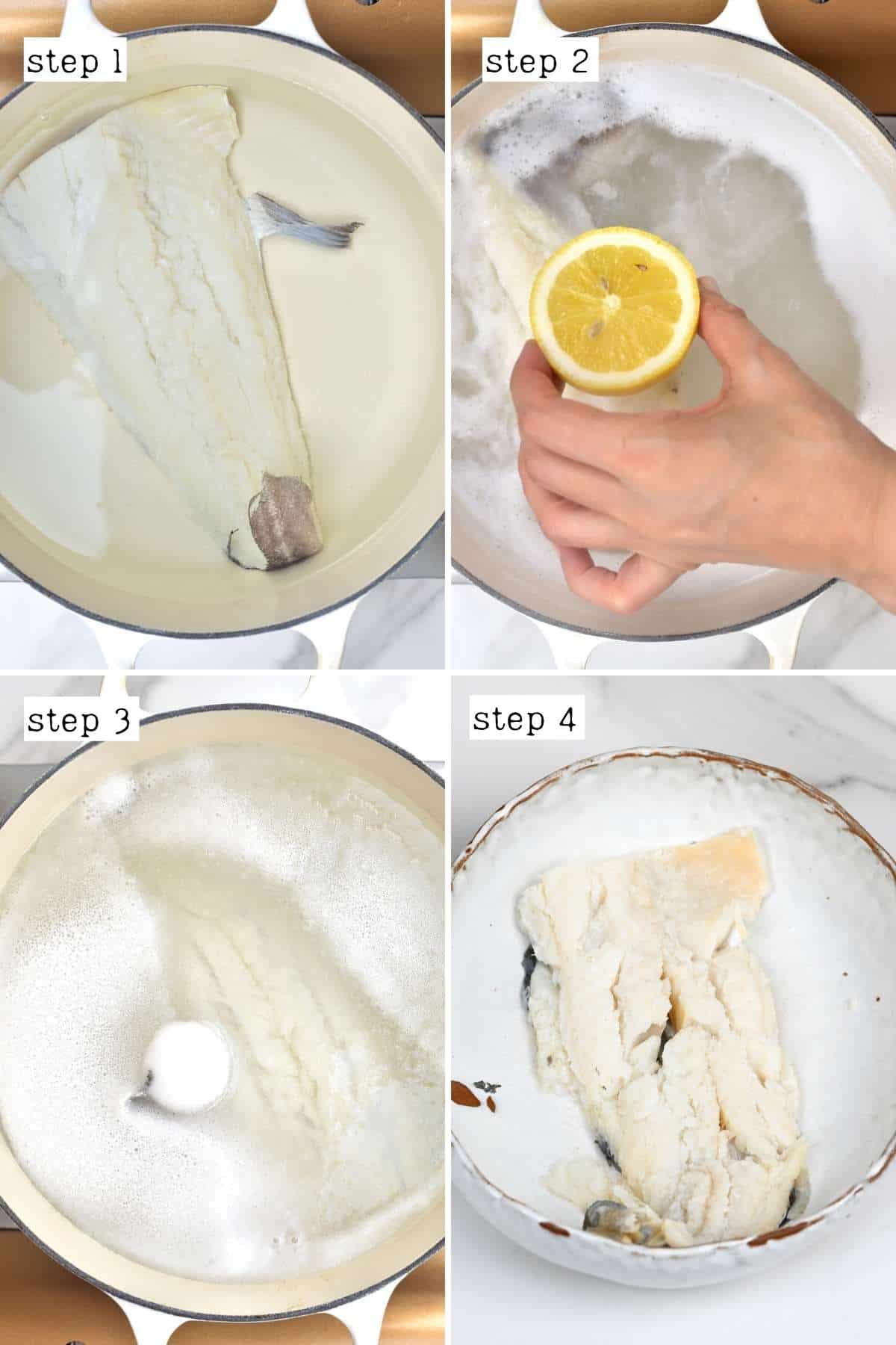 Steps for cooking salted cod