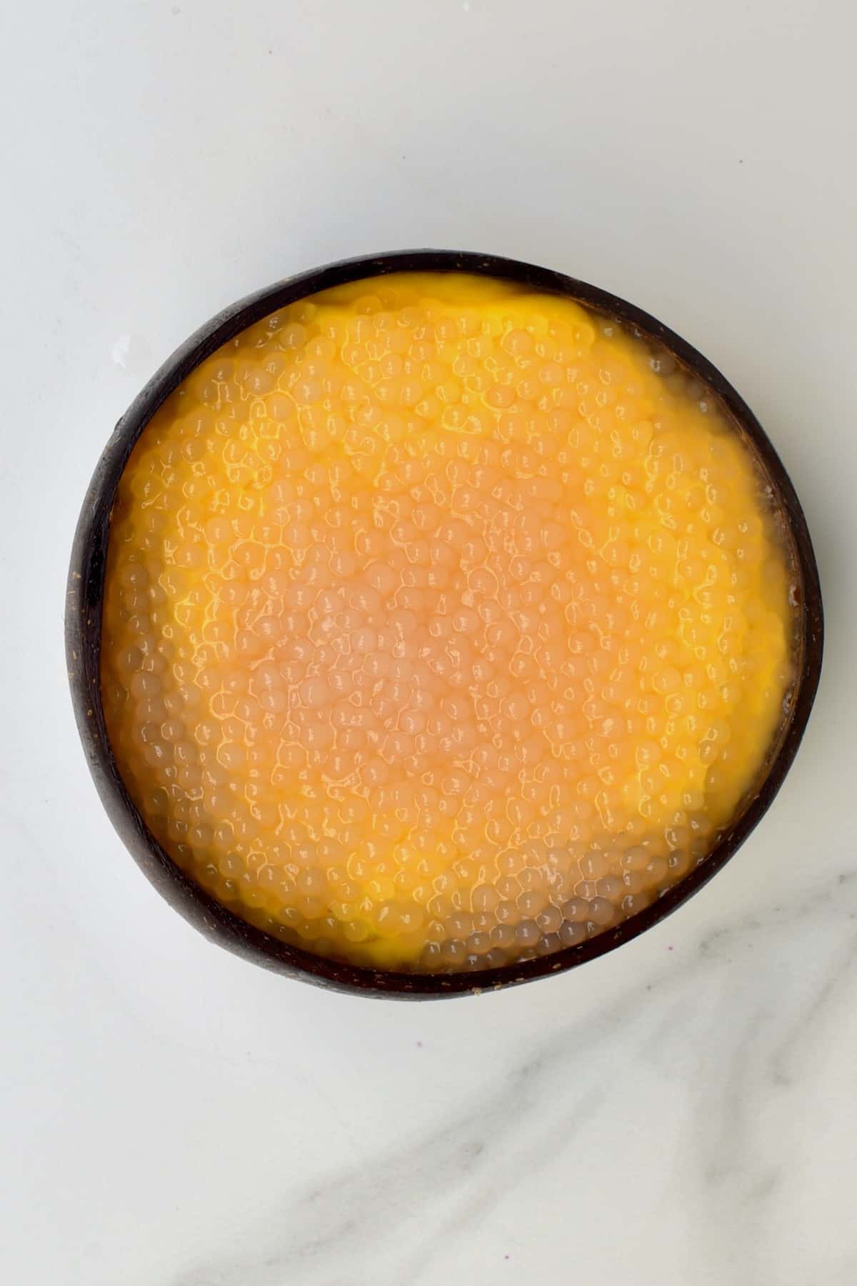 Mango sago in a bowl