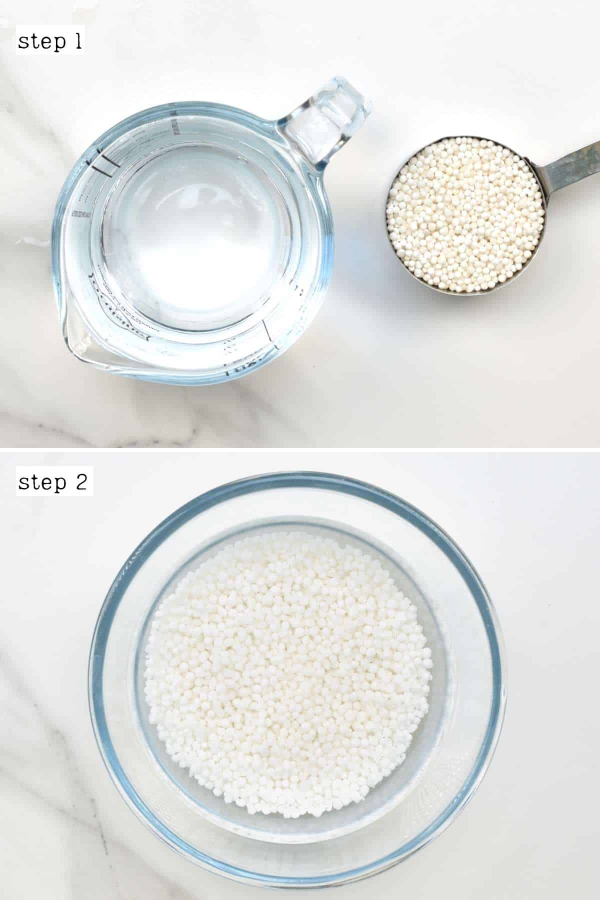 Steps for soaking sago pearls