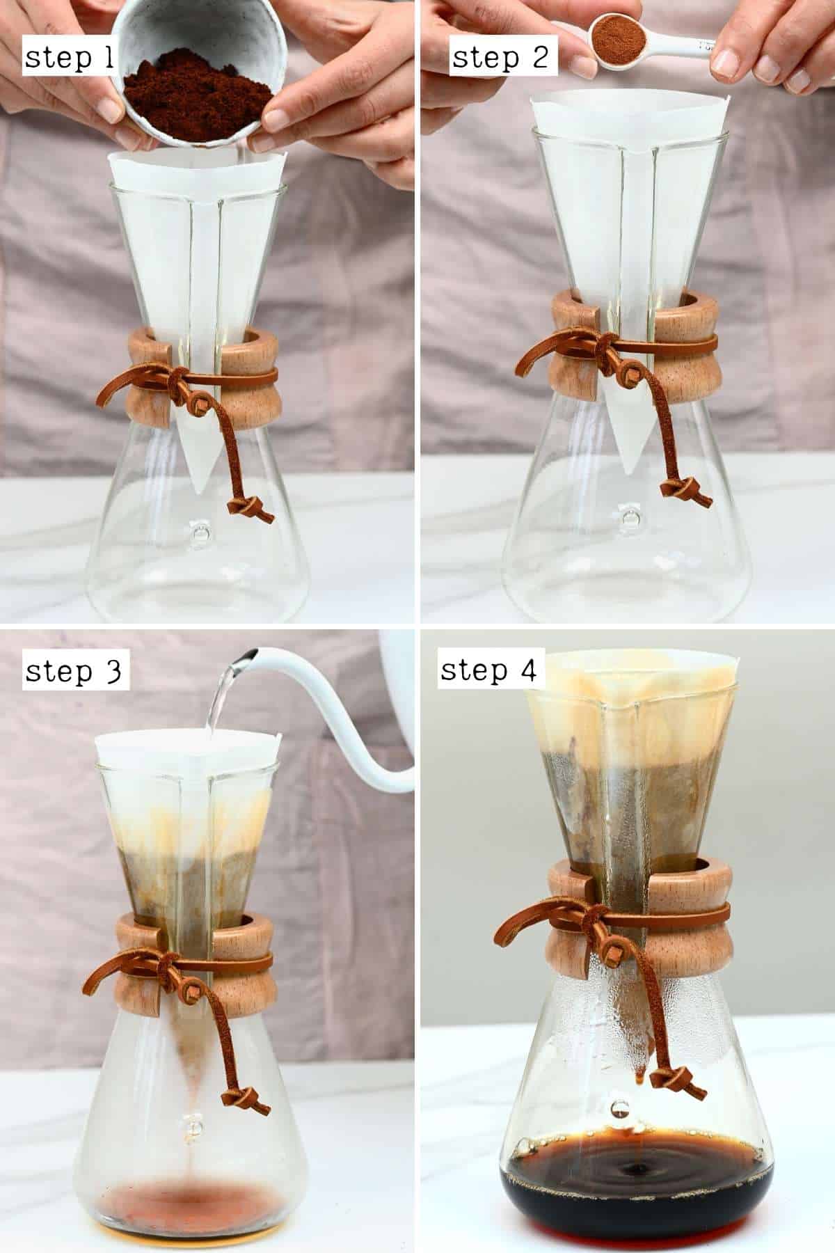 Steps for making coffee