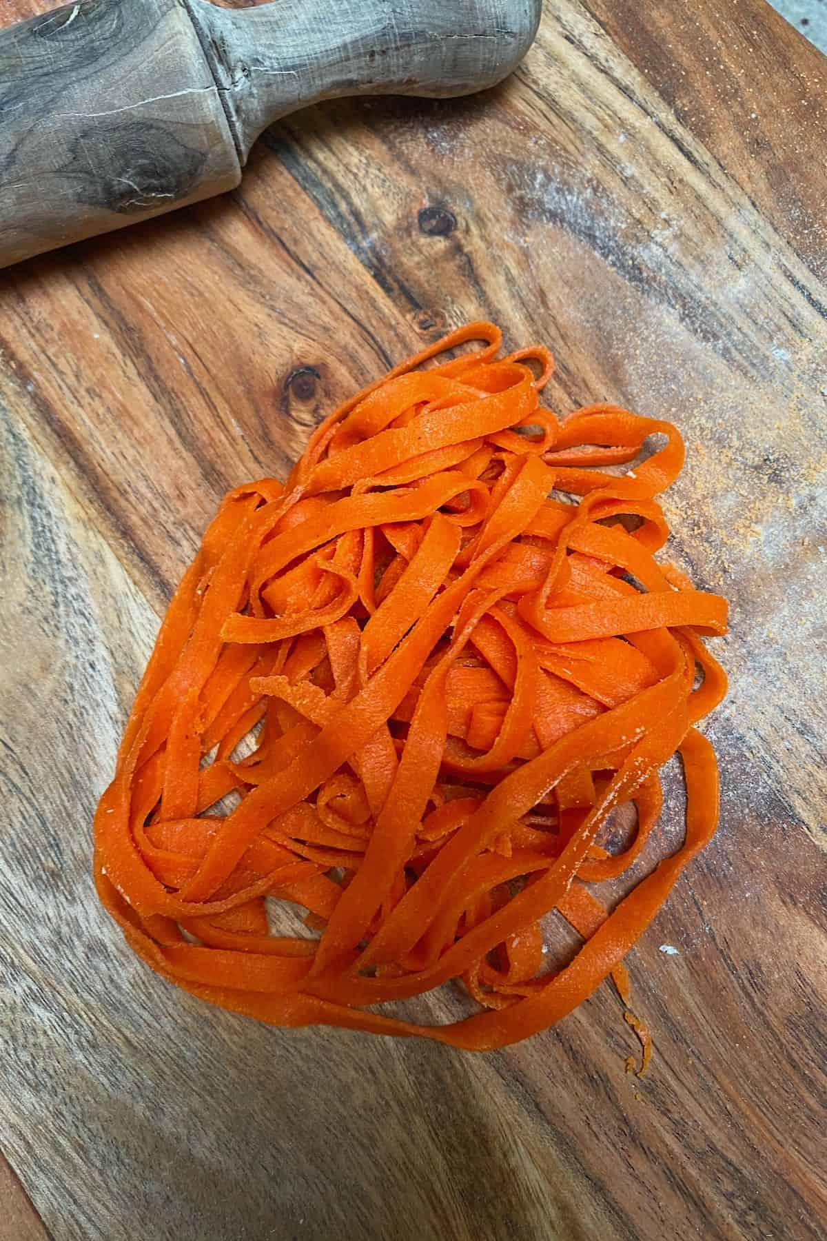 Red lentil pasta tagliatelle