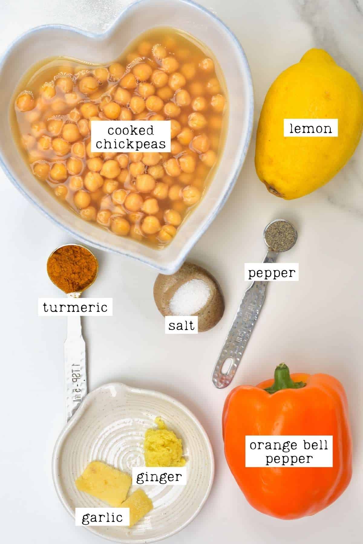 Ingredients for turmeric hummus