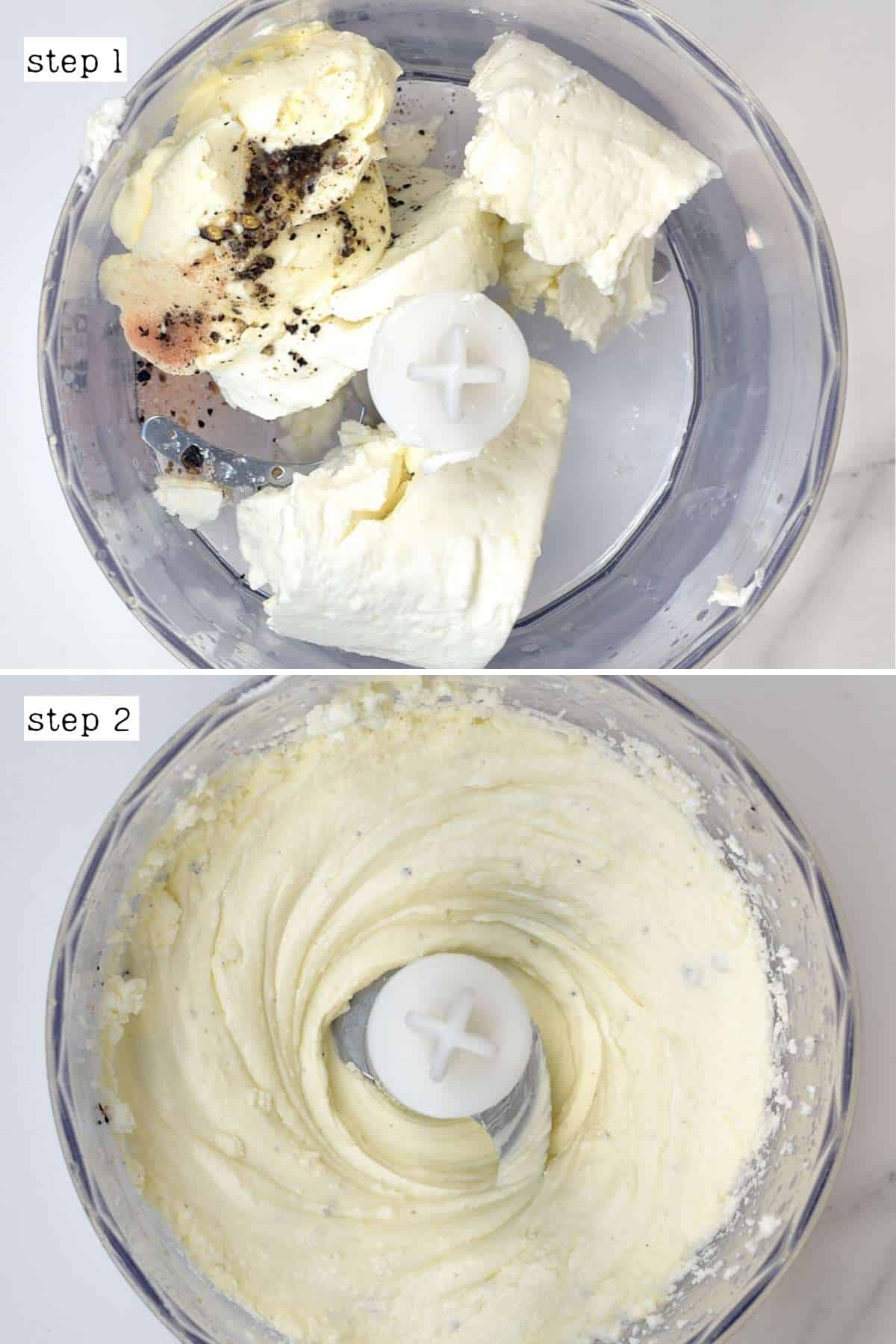 Steps for making whipped cheese