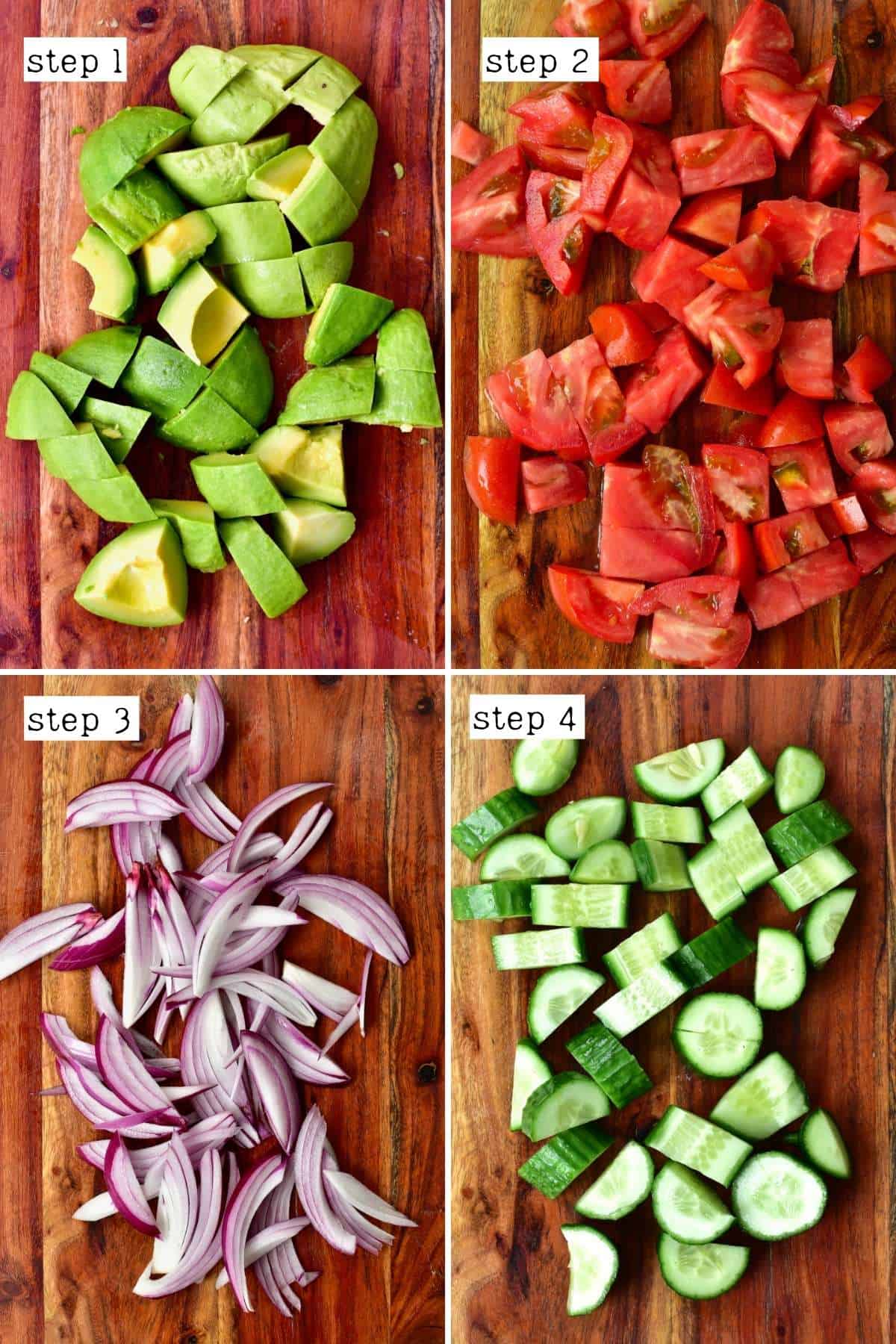 Steps for cutting vegetables