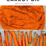 Roasted carrot dip and roasted ingredients to make it