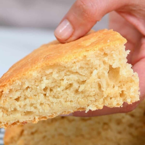 A piece of fluffy coconut bake bread