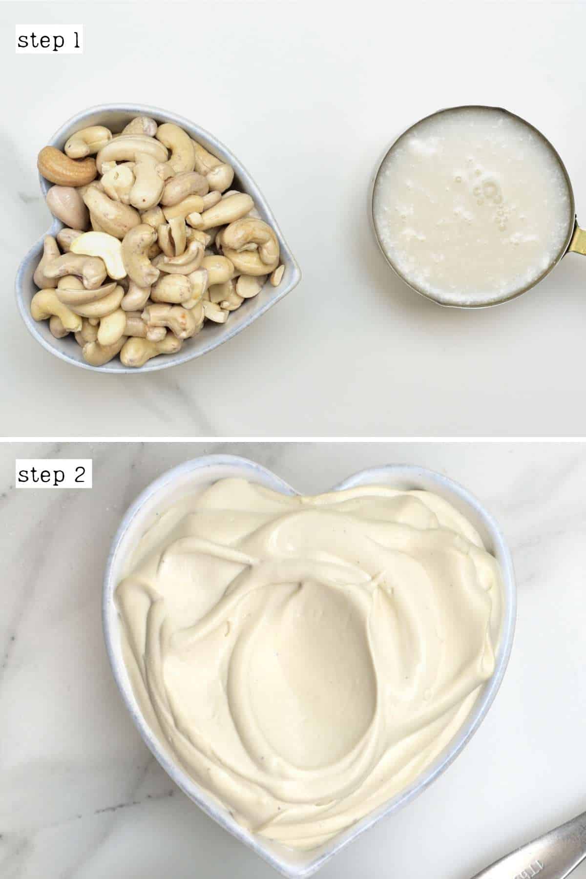 Steps for making cashew cream