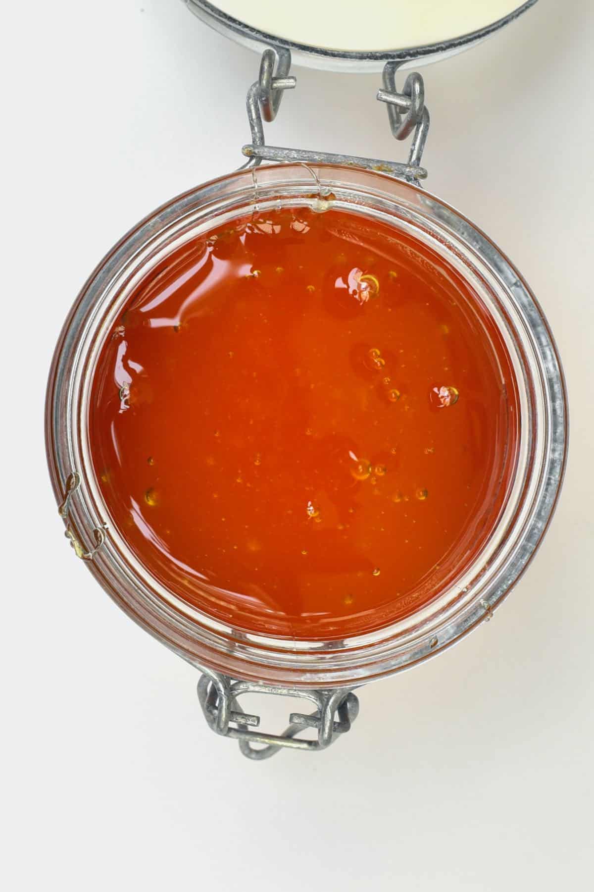 Vegan dandelion syrup in a jar