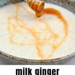 Ginger milk pudding topped with honey