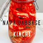 A jar with kimchi